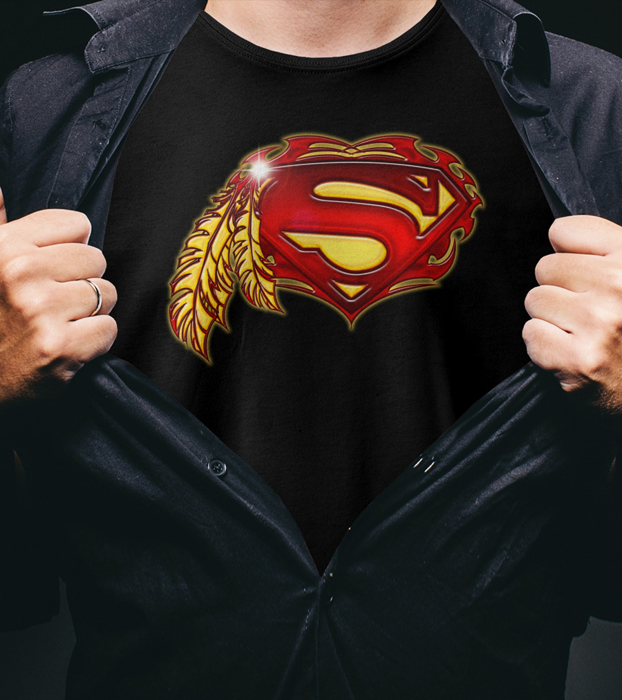 Superman Logo With Native Feather T-Shirt