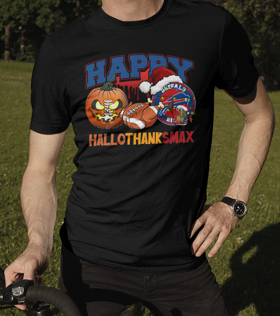 Happy Hallothanksmax Buffalo Football Holiday Fusion T-Shirt