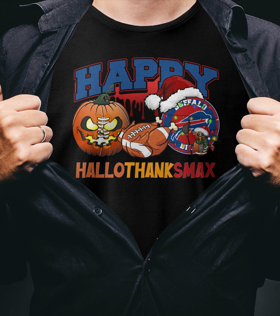 Happy Hallothanksmax Buffalo Football Holiday Fusion T-Shirt
