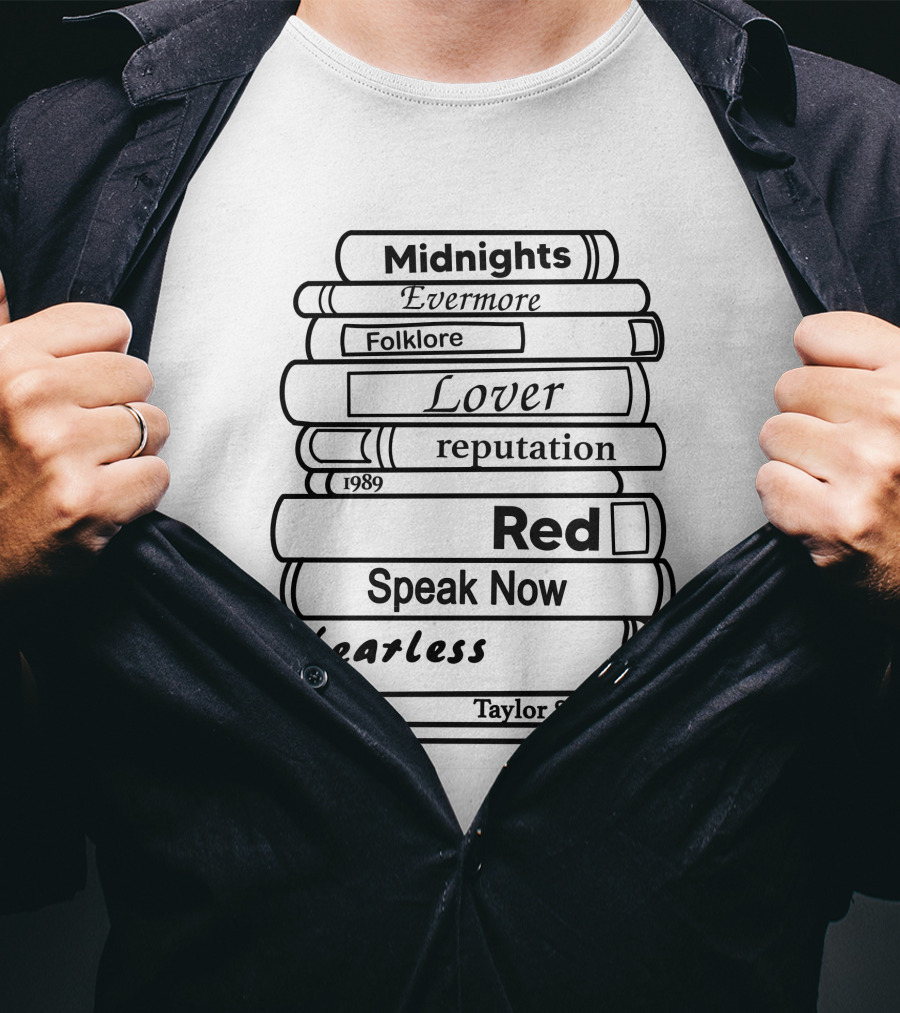 Taylor Swift Albums Midnights Evermore Folklore Lover Reputation 1989 Red Speak Now Fearless T-Shirt