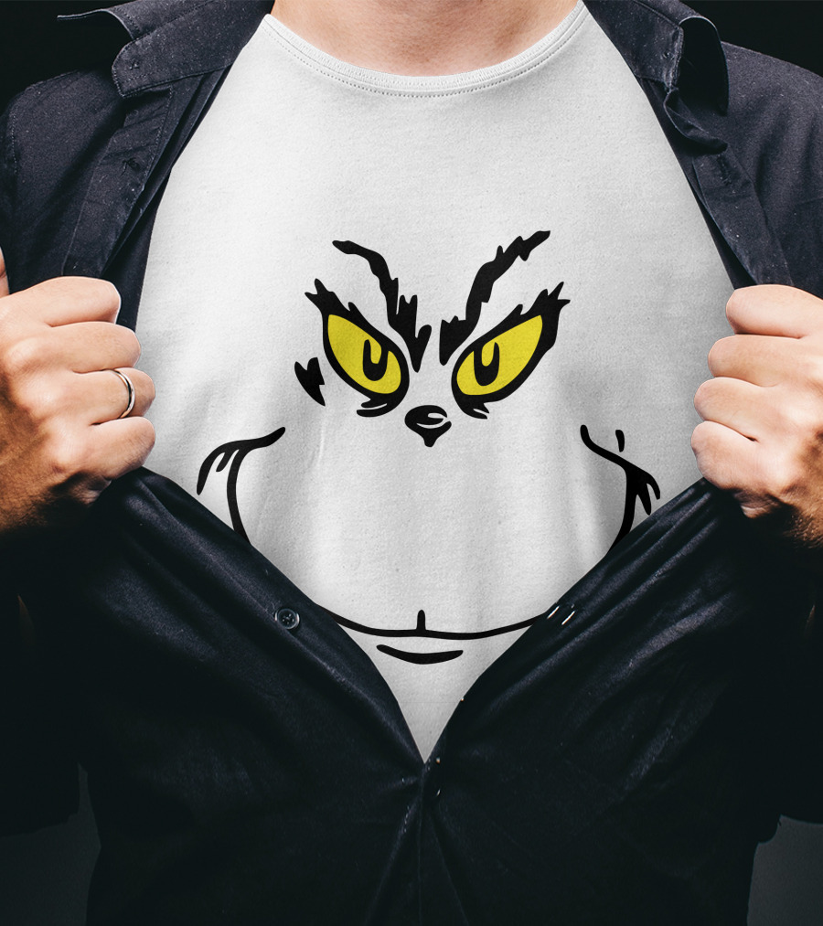 Grinch Face Yellow Eyes T-Shirt