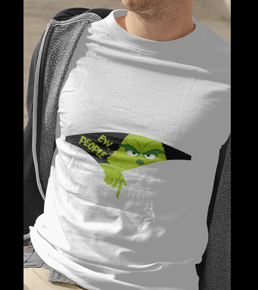 Ew People Grinch Face Peeking Out T-Shirt