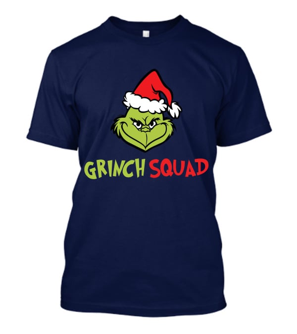 Grinch Squad Merry Christmas Santa Hat T-Shirt