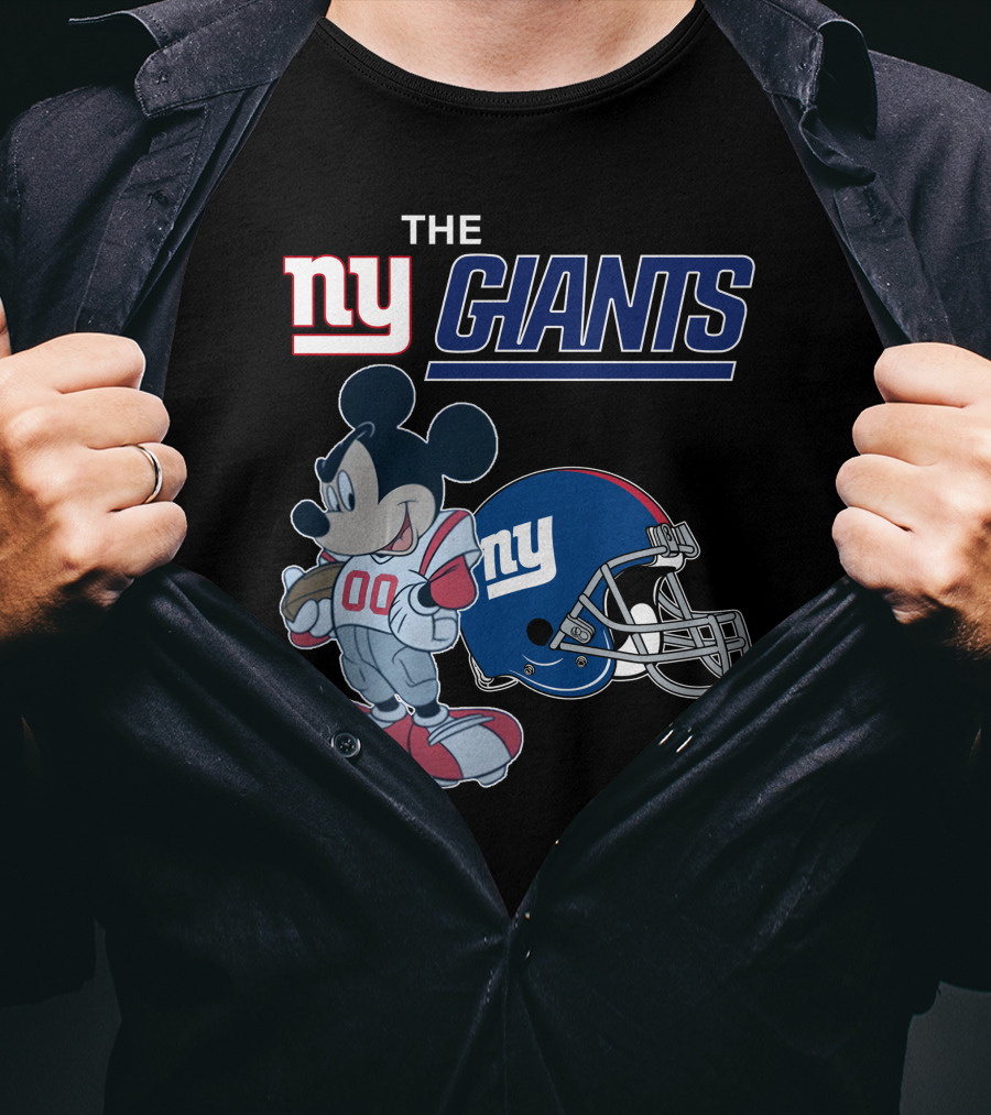 New York Giants Mickey Mouse Football Helmet 00 T-Shirt