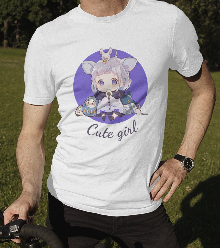 Cute Girl Adorable Anime Mouse Ears With Animal Companions T-Shirt