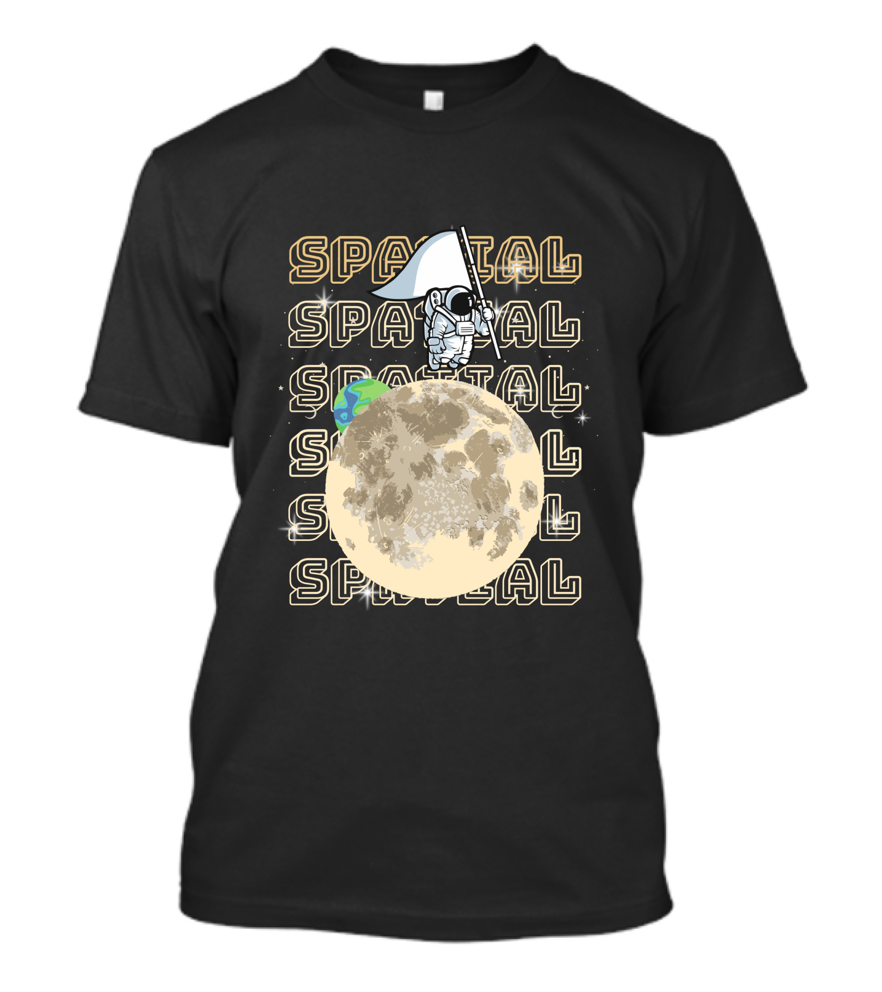 SPACIAL Astronaut Moon Earth T-Shirt