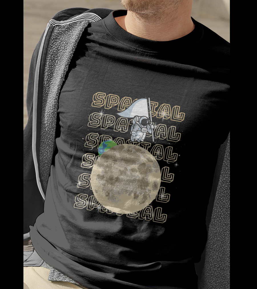 SPACIAL Astronaut Moon Earth T-Shirt
