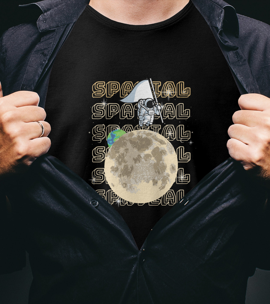 SPACIAL Astronaut Moon Earth T-Shirt