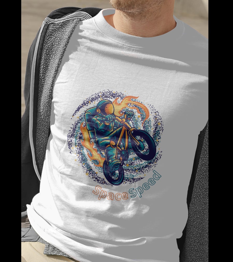 Space Speed Galactic Cyclist Adventure T-Shirt