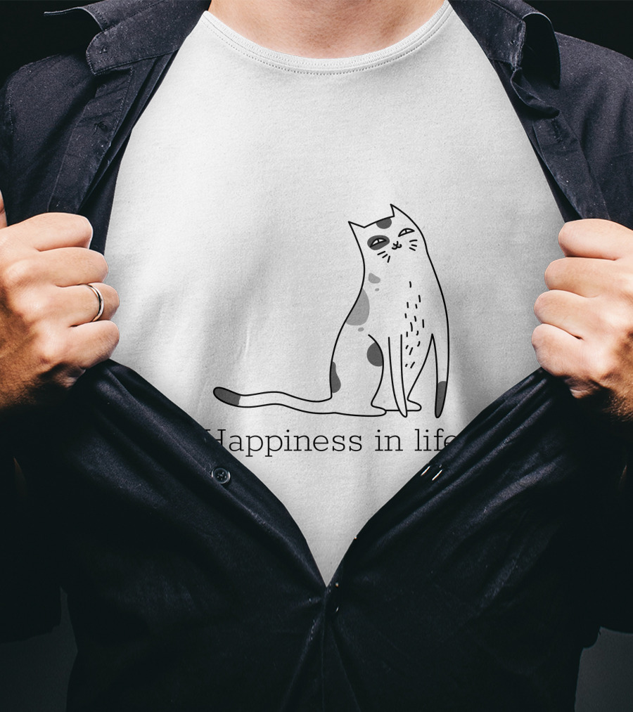 Happiness In Life Cat T-Shirt