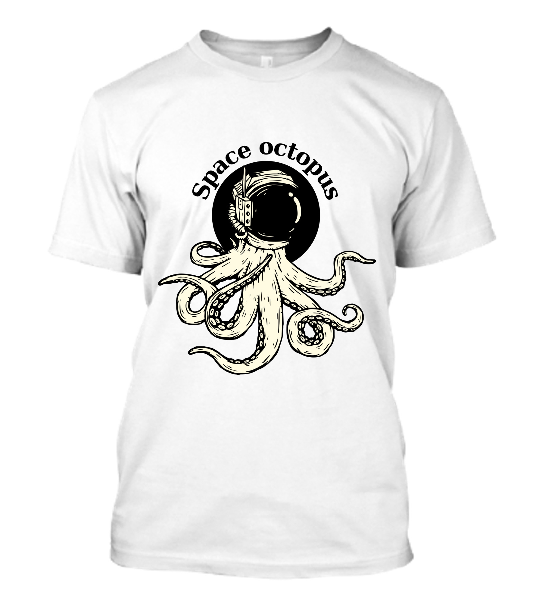 Space Octopus Astronaut Helmet Retro T-Shirt