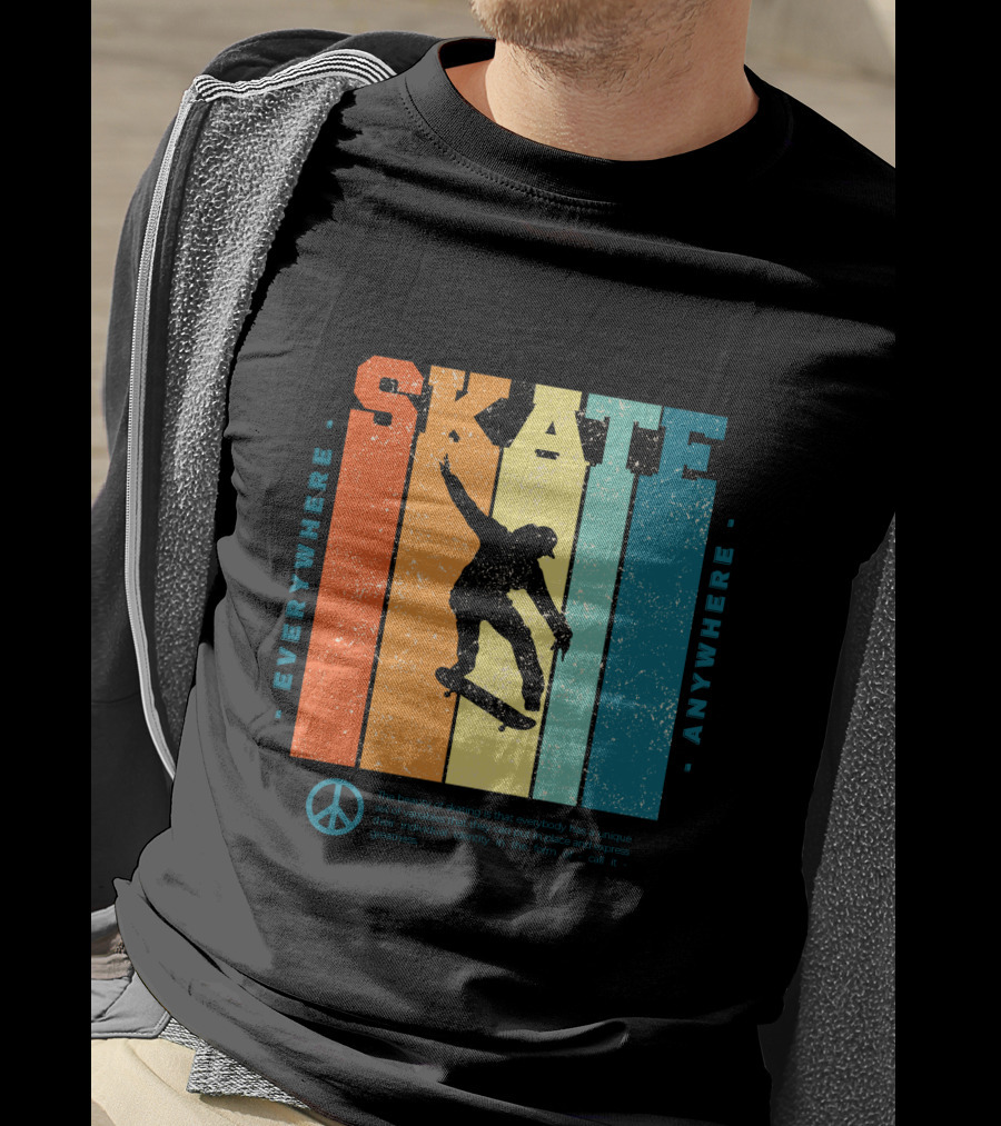 SKATE Everywhere Anywhere Peace T-Shirt
