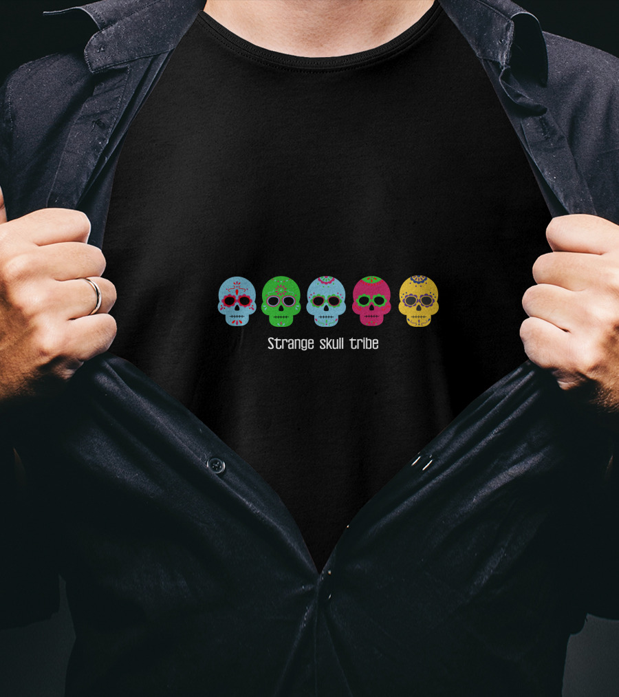 Strange Skull Tribe Colorful Skulls T-Shirt