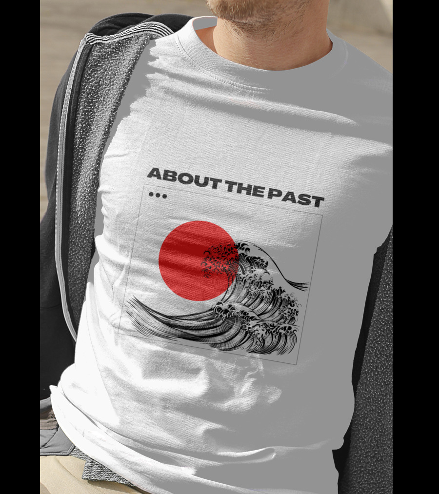 About The Past Red Sun And Great Wave T-Shirt