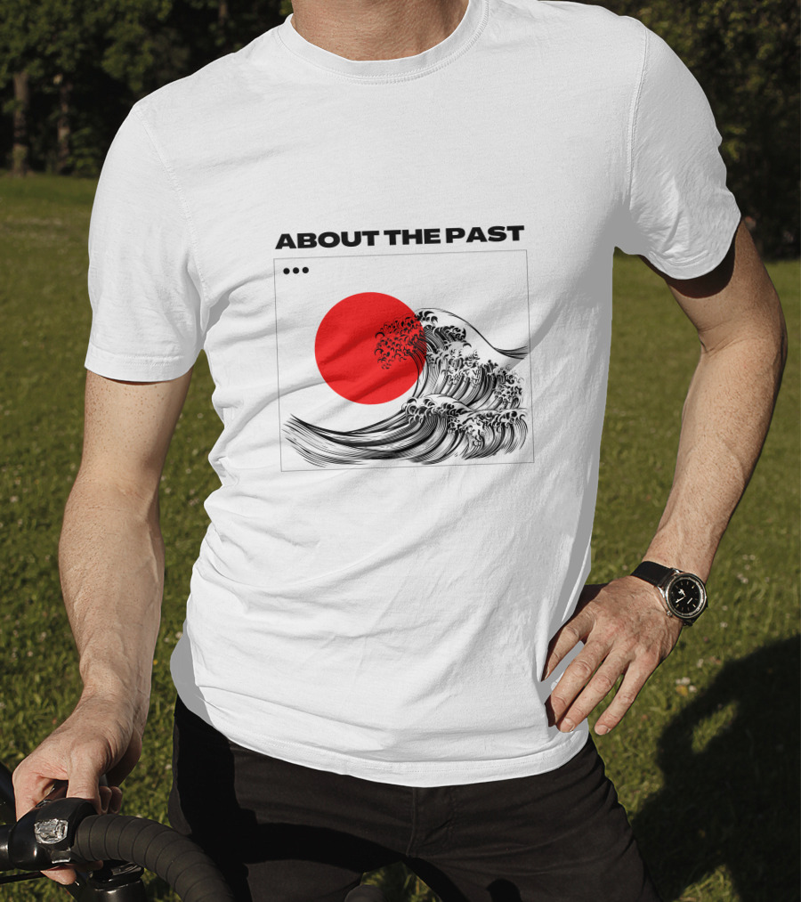 About The Past Red Sun And Great Wave T-Shirt