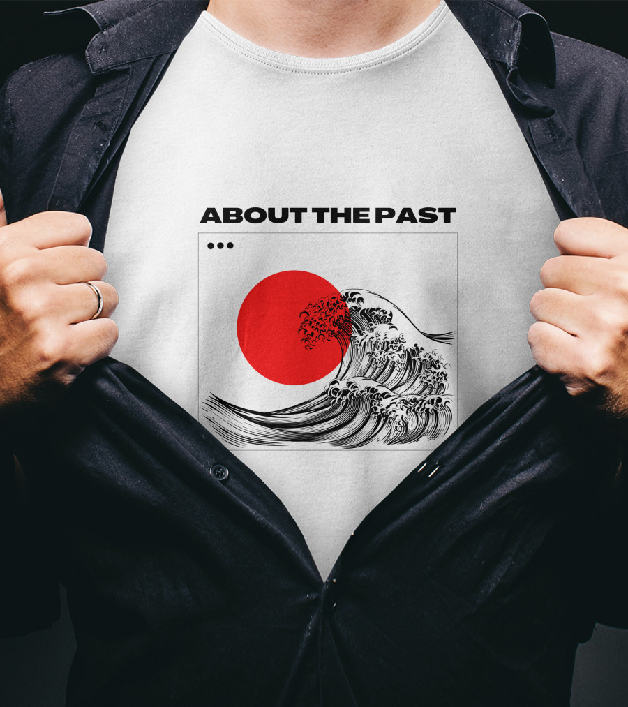 About The Past Red Sun And Great Wave T-Shirt