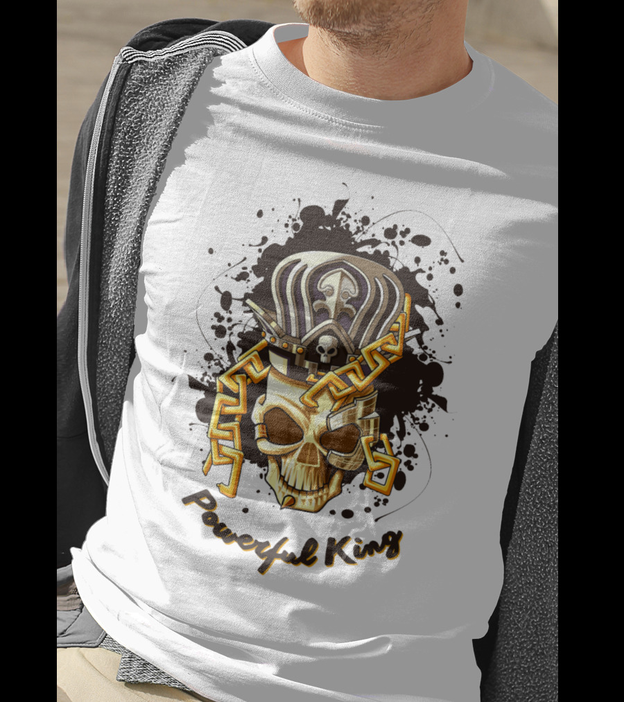 Powerful King Skull With Crown And Chains T-Shirt