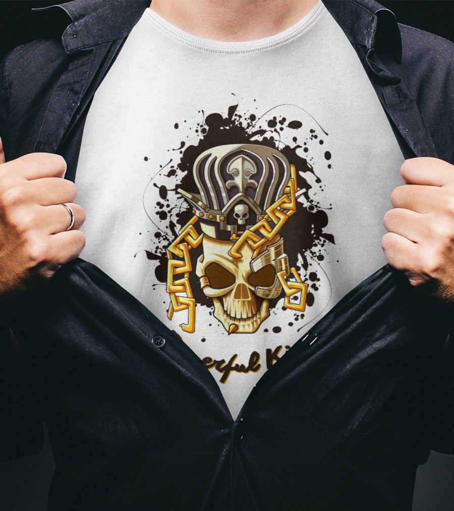 Powerful King Skull With Crown And Chains T-Shirt