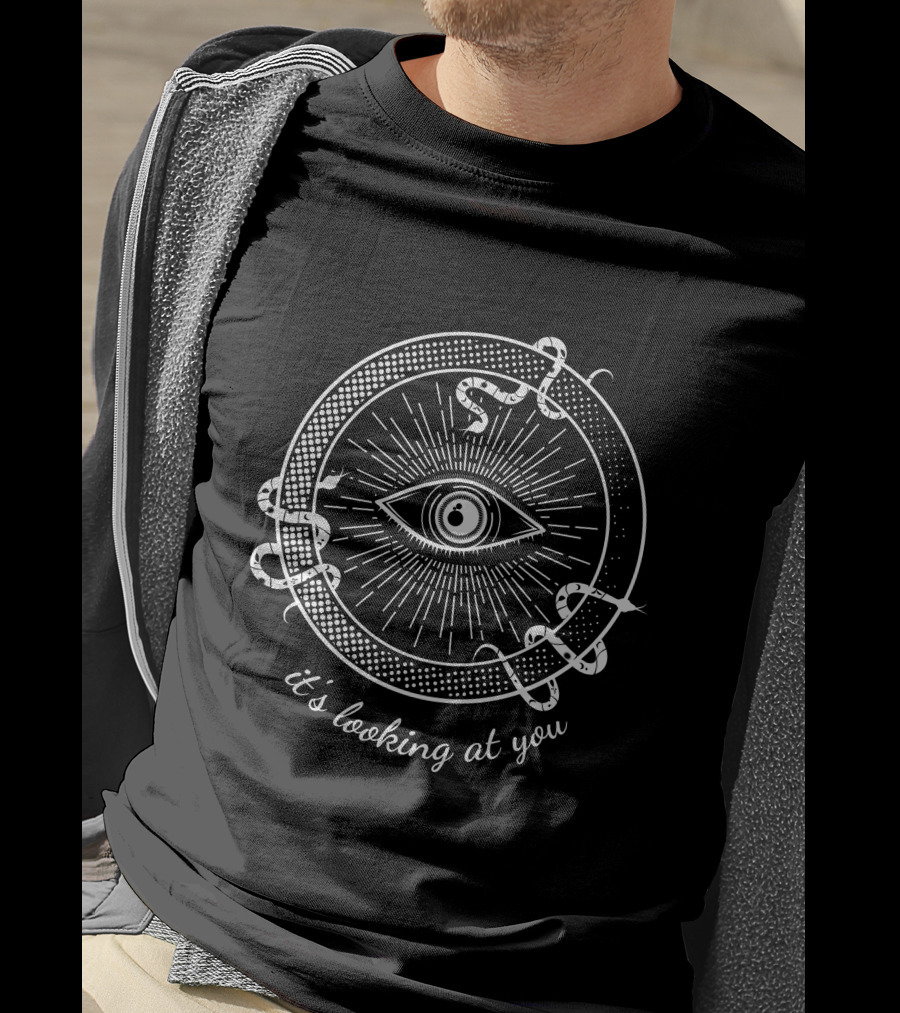 It's Looking At You Eye In Ouroboros Snake Circle T-Shirt