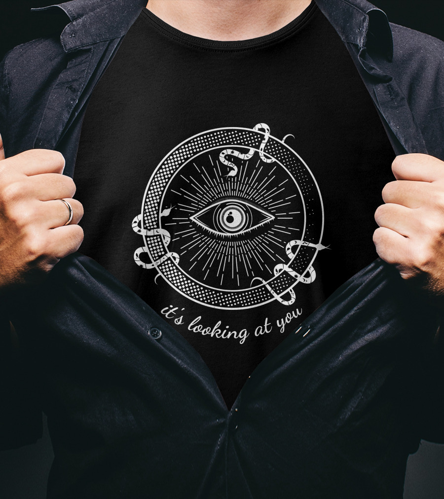 It's Looking At You Eye In Ouroboros Snake Circle T-Shirt