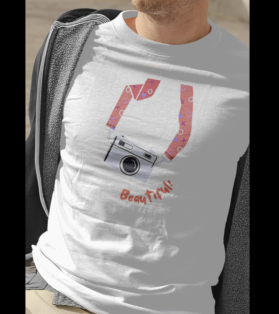 Beautiful Camera With Heart Strap T-Shirt