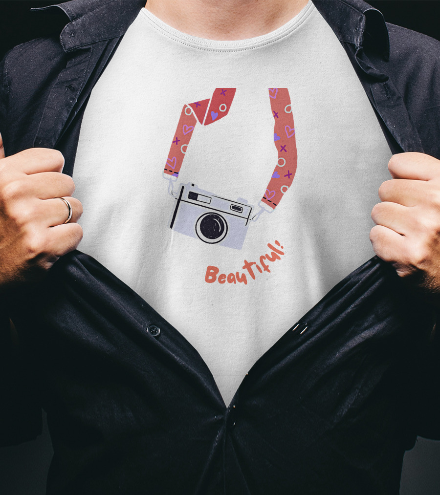 Beautiful Camera With Heart Strap T-Shirt