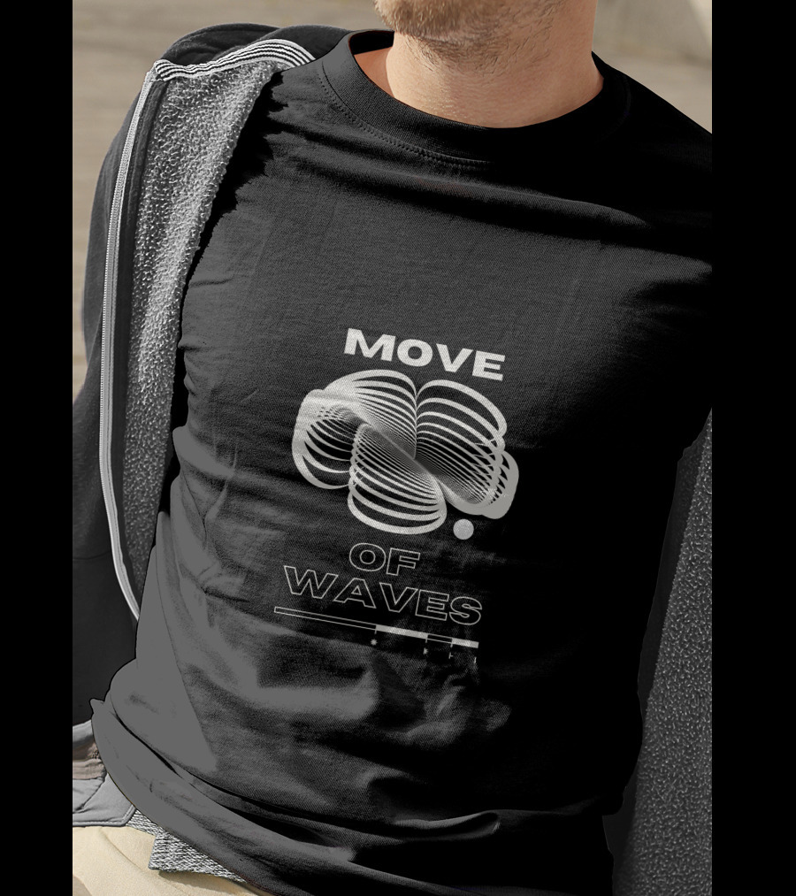 MOVE OF WAVES Optical Illusion Line T-Shirt