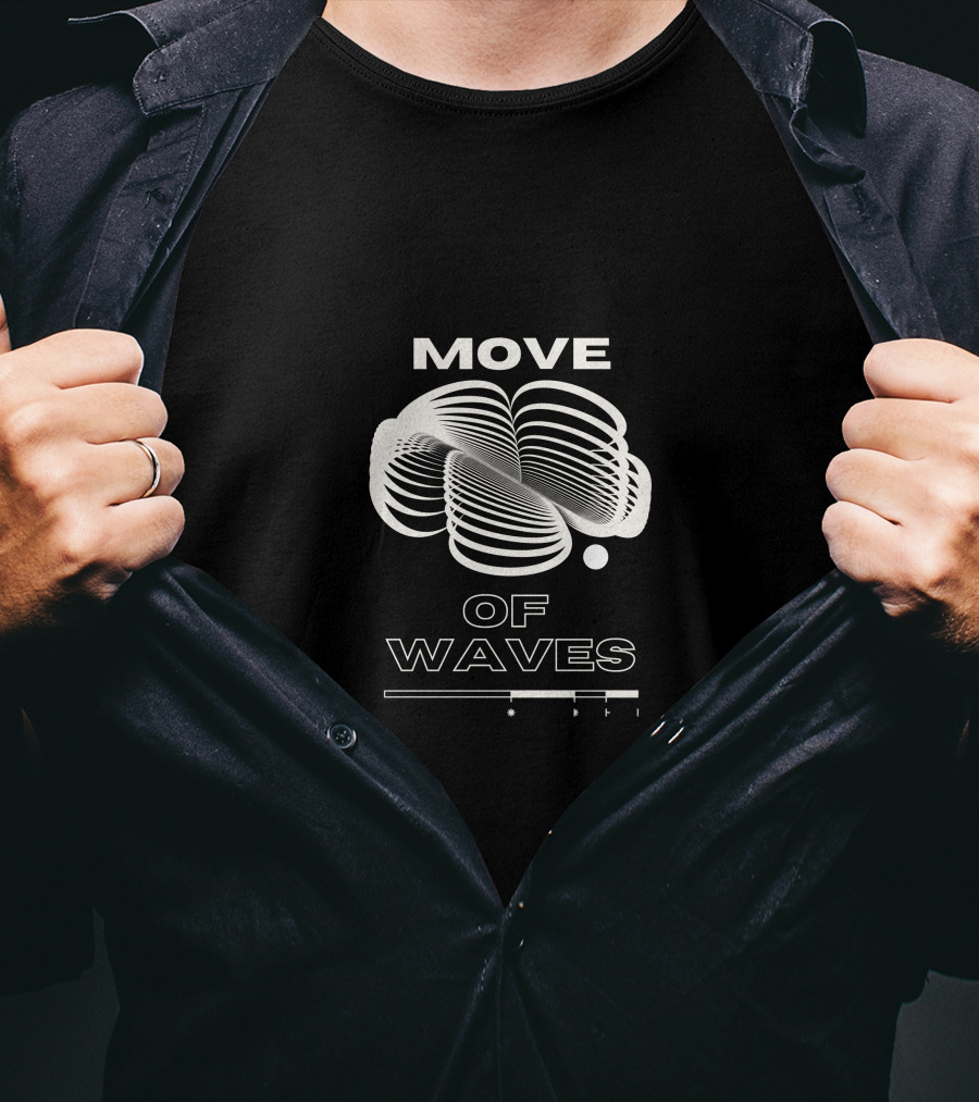 MOVE OF WAVES Optical Illusion Line T-Shirt