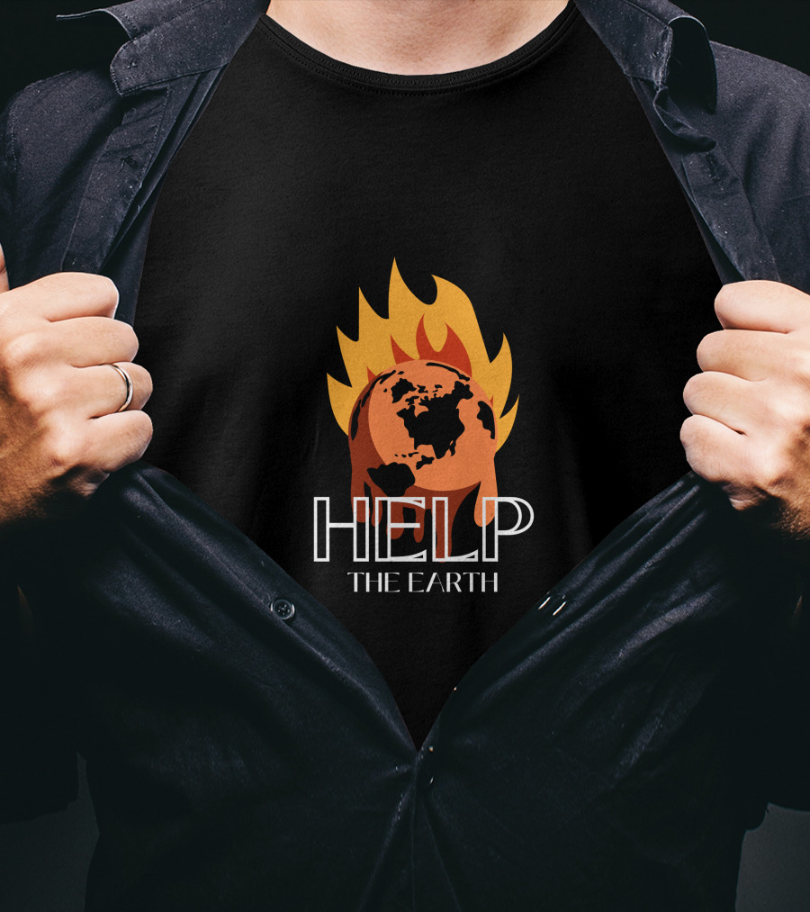 Help The Earth Save The Earth Flame Planet T-Shirt