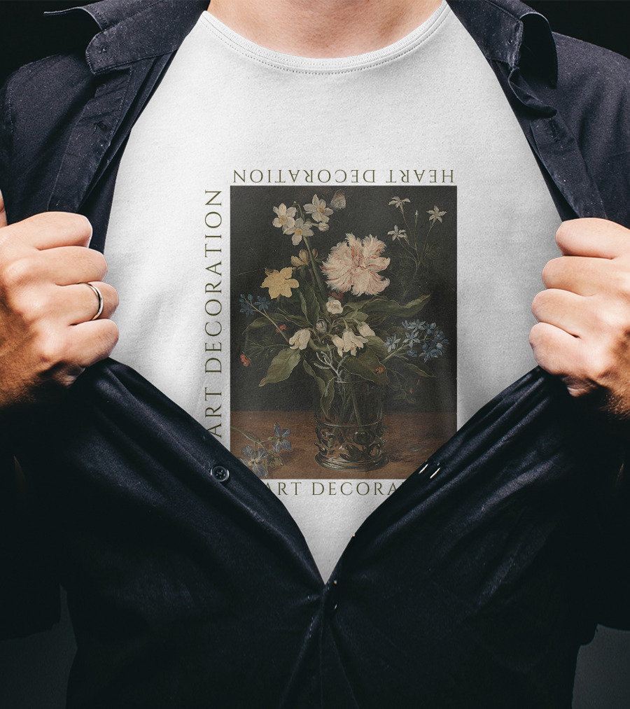 Heart Decoration Floral Vase Art Heart Decoration T-Shirt