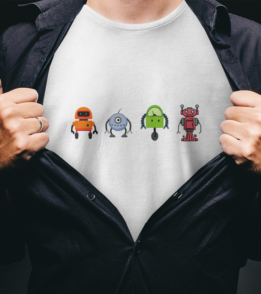 Cute Colorful Robots Collection T-Shirt