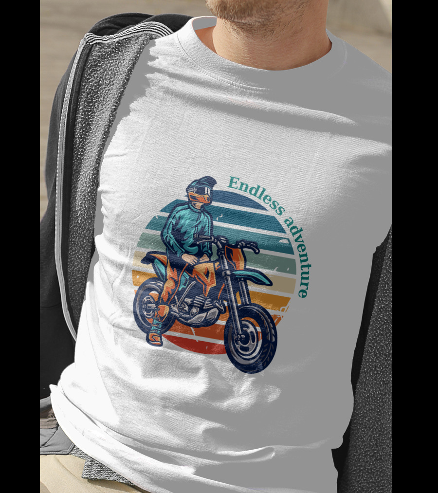 Endless Adventure Retro Motorcycle Rider T-Shirt