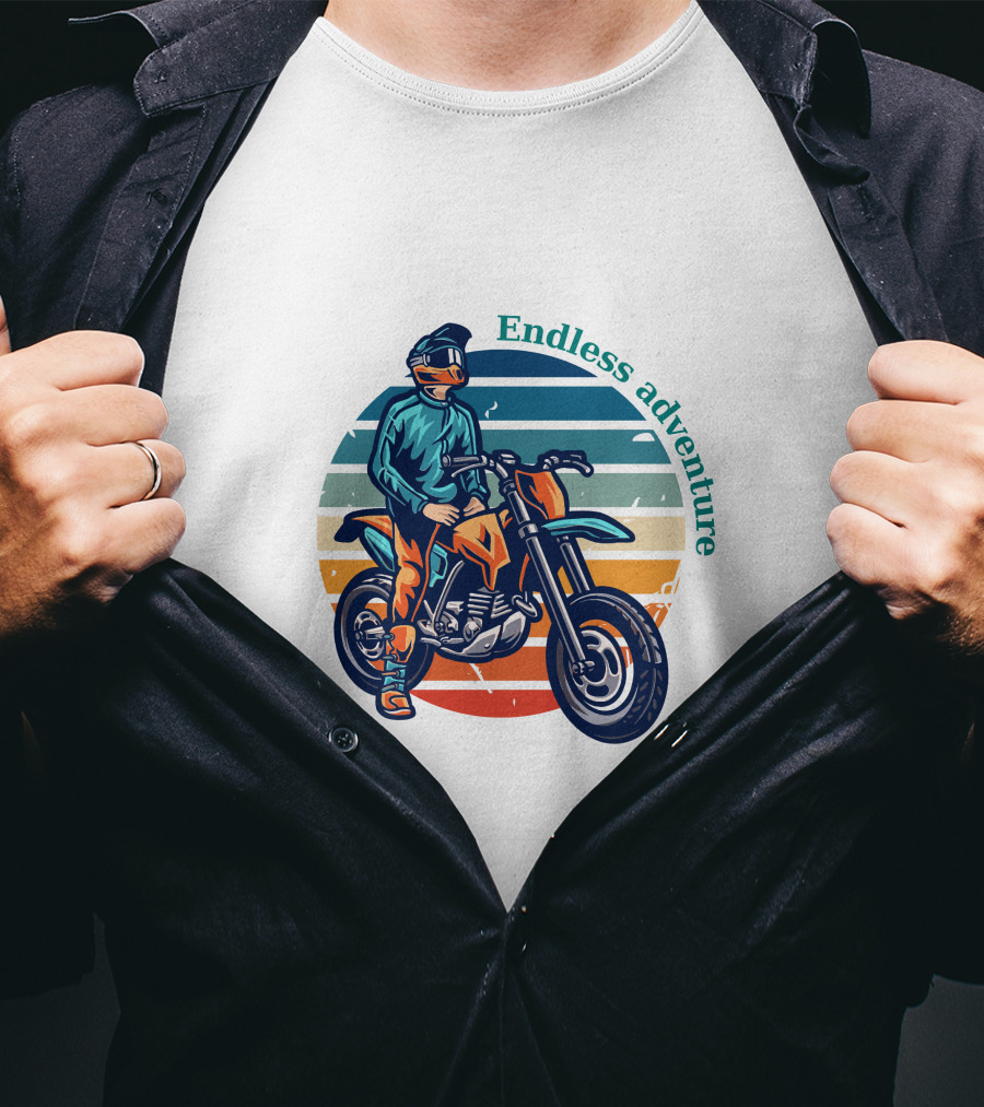 Endless Adventure Retro Motorcycle Rider T-Shirt