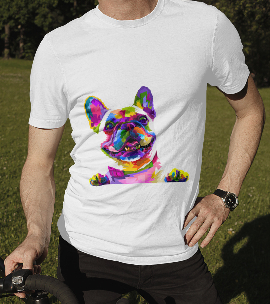 Colorful Dog Pop Art French Bulldog T-Shirt