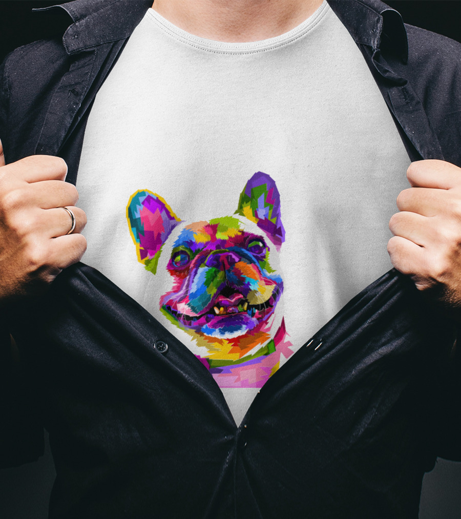 Colorful Dog Pop Art French Bulldog T-Shirt