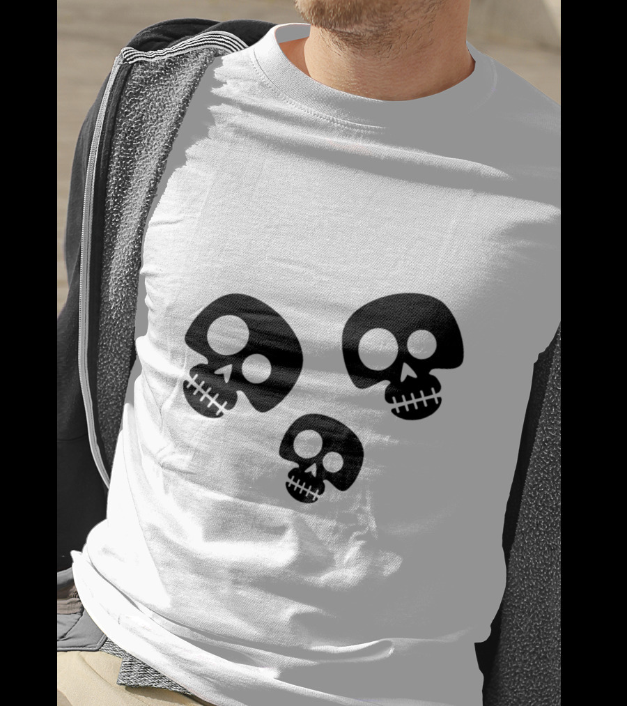 Skull Cute Trio Playful Black And White Skulls T-Shirt