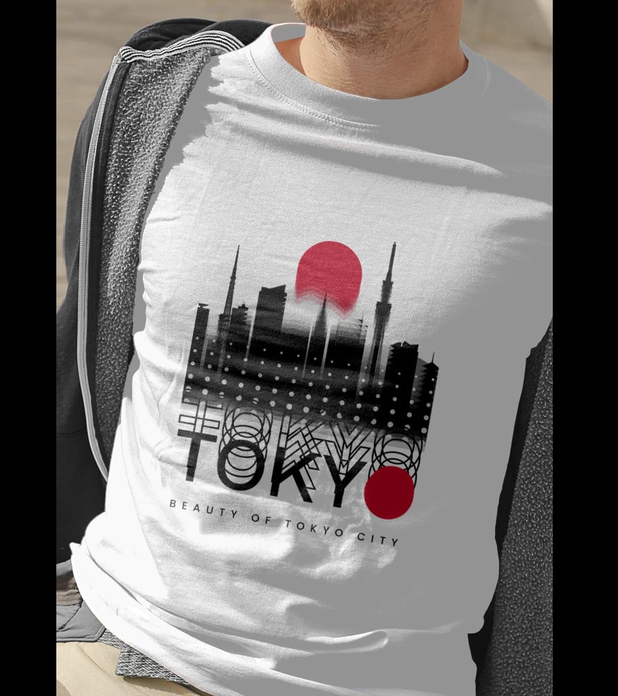 Tokyo Beauty Of Tokyo City Skyline Red Sun T-Shirt