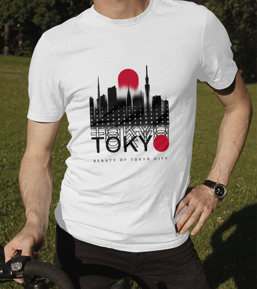 Tokyo Beauty Of Tokyo City Skyline Red Sun T-Shirt