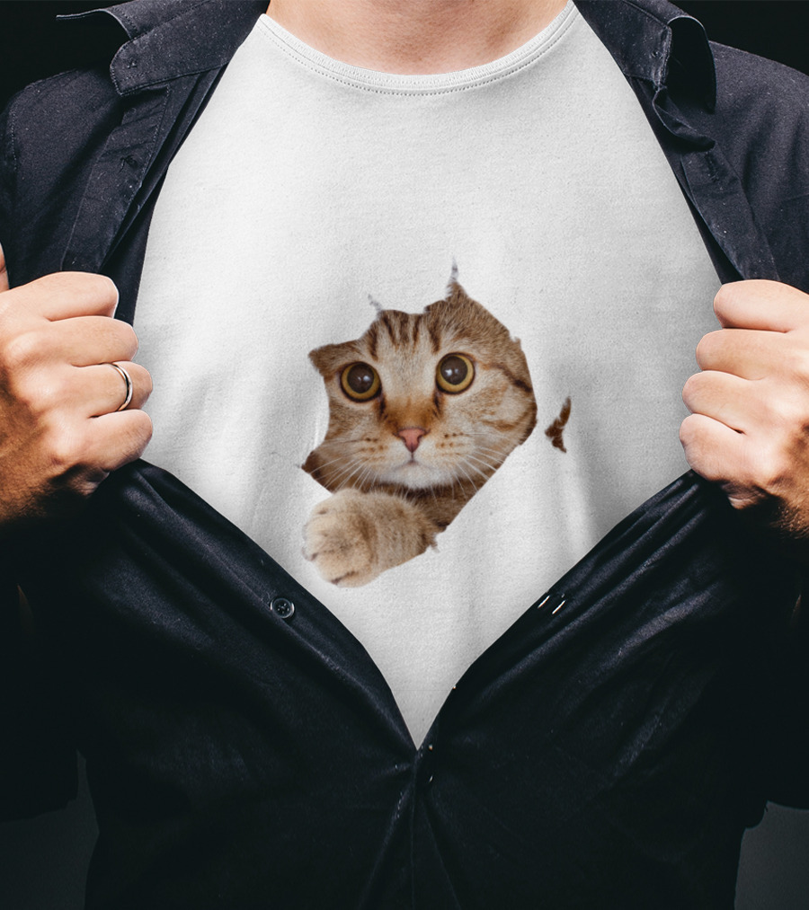 Cat Cute Peek Front Pajamas For Women T-Shirt