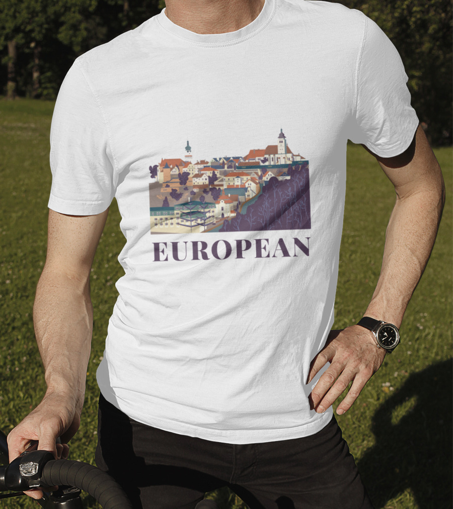 European Scenic Village Architecture Panorama T-Shirt