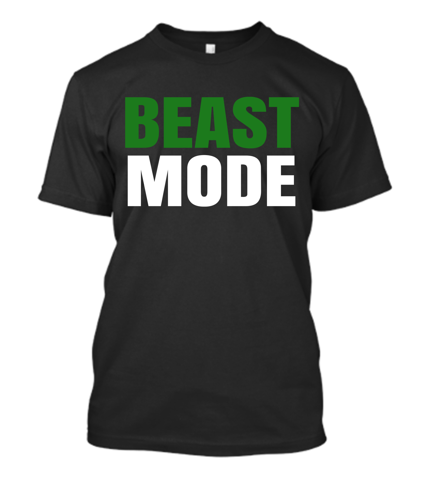 BEAST Mode Word Green Text Sports Motivation T-Shirt