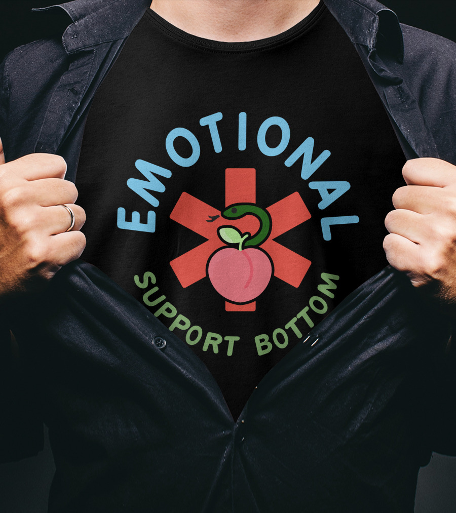 EMOTIONAL SUPPORT BOTTOM Snake Peach T-Shirt