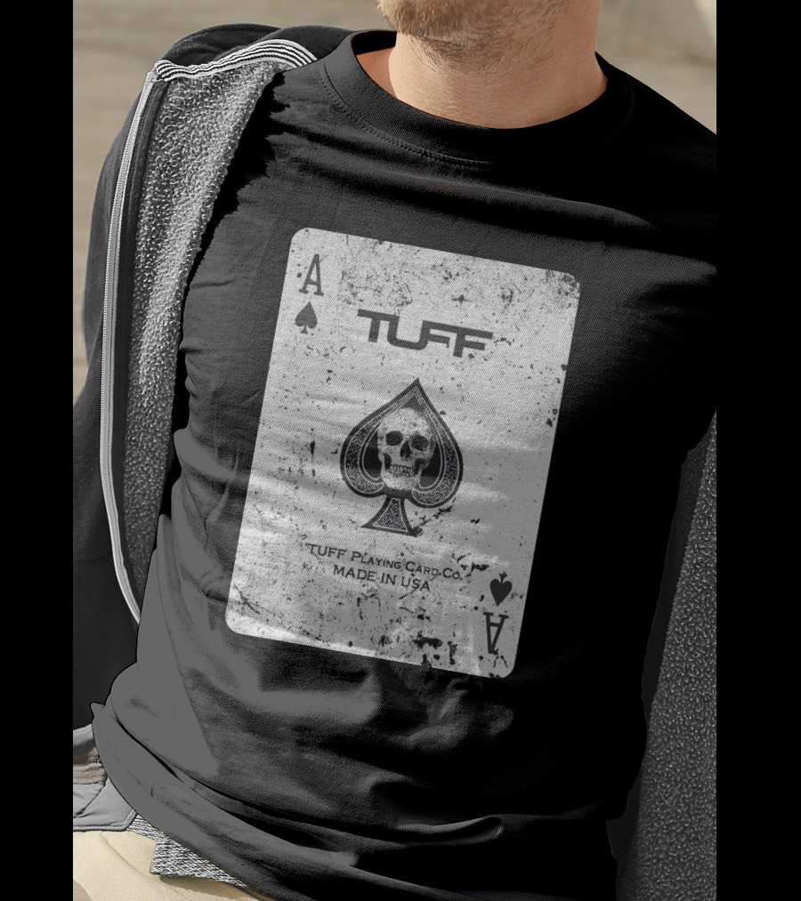 Ace Of Spades Skull Design Tuff Playing Card Co. Made In USA T-Shirt