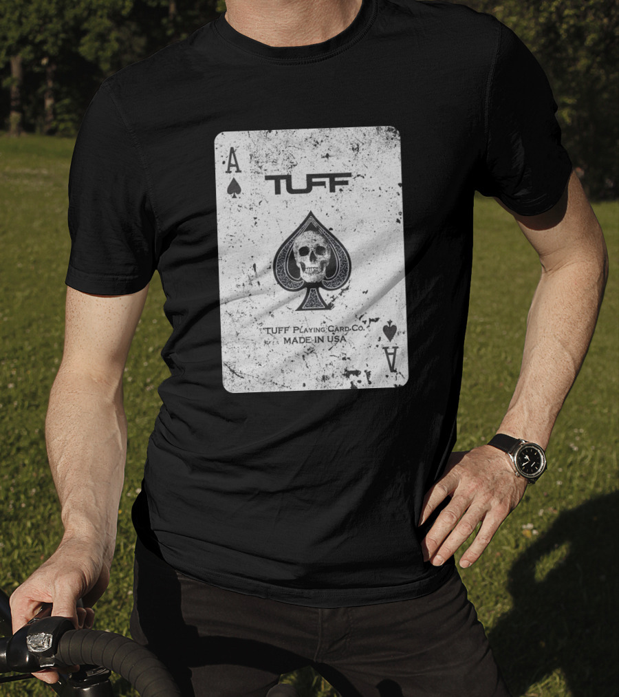 Ace Of Spades Skull Design Tuff Playing Card Co. Made In USA T-Shirt