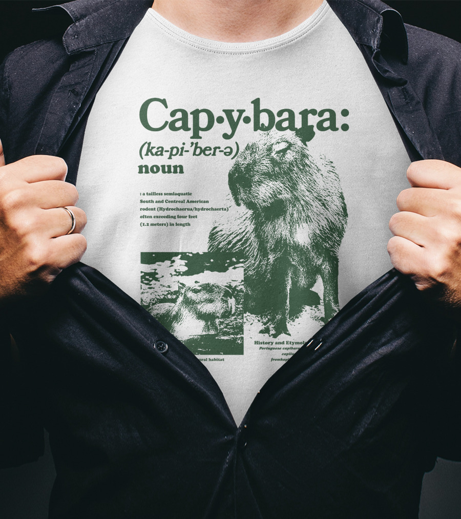 Capybara Definition Tallest Semiaquatic Rodent South Central America T-Shirt