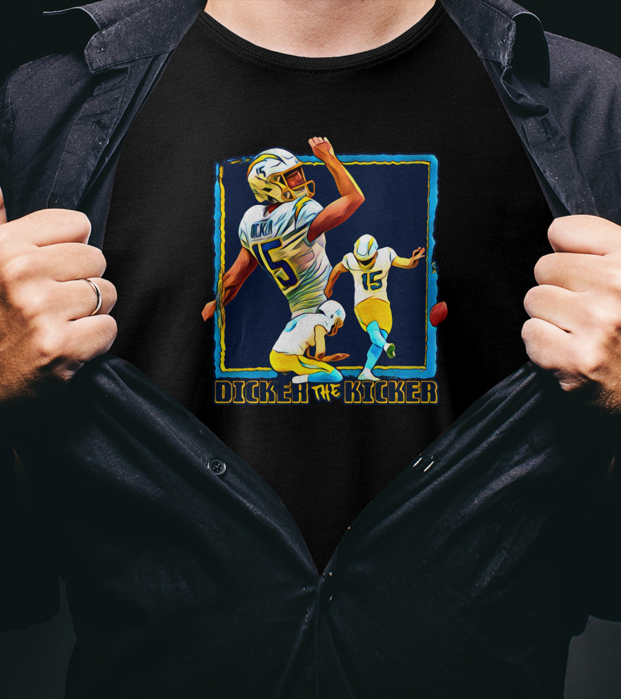 Dicker The Kicker Football Action Number 15 T-Shirt