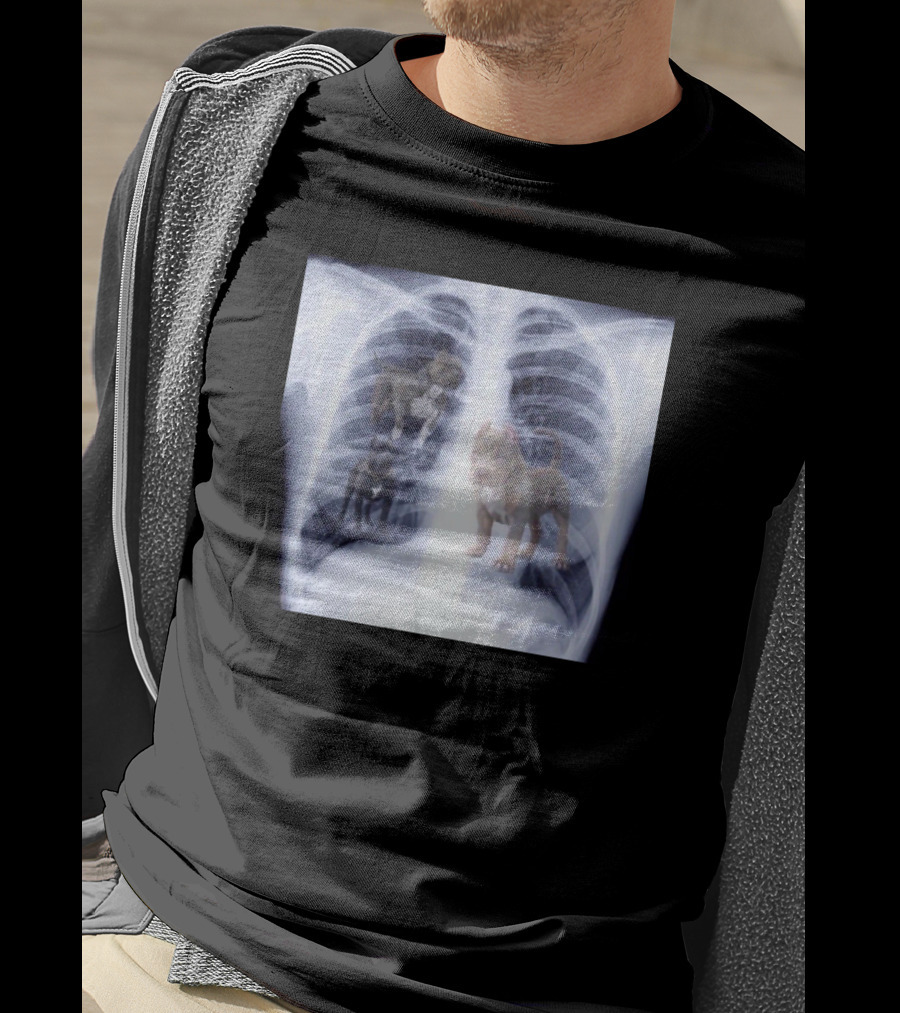 Jeremy Reaves XRay Dog Pitbulls In Chest Cavity T-Shirt