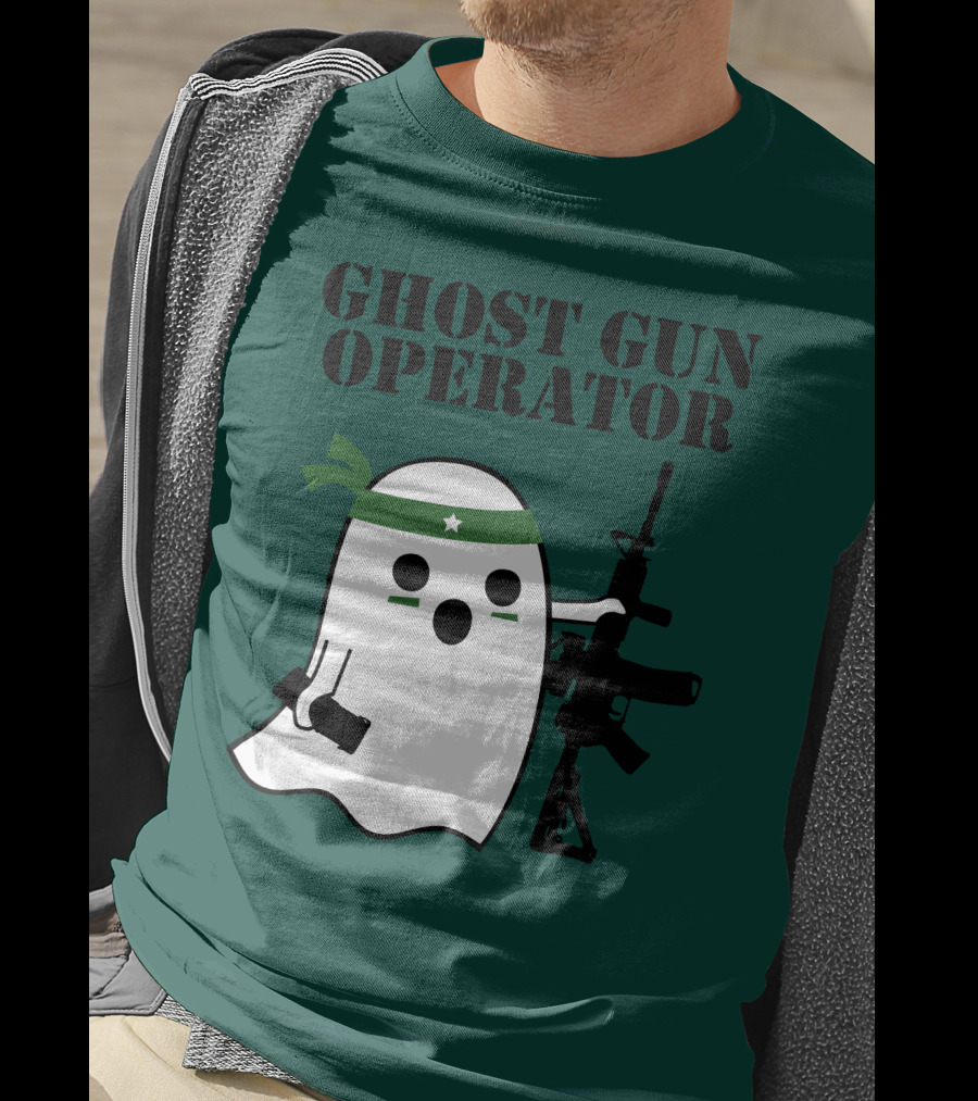 Ghost Gun Operator Ghost With Bandana And Rifle T-Shirt