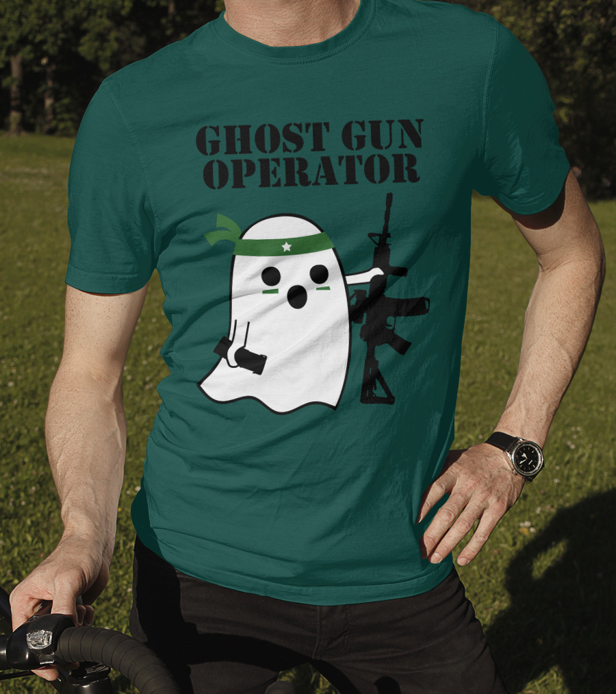 Ghost Gun Operator Ghost With Bandana And Rifle T-Shirt