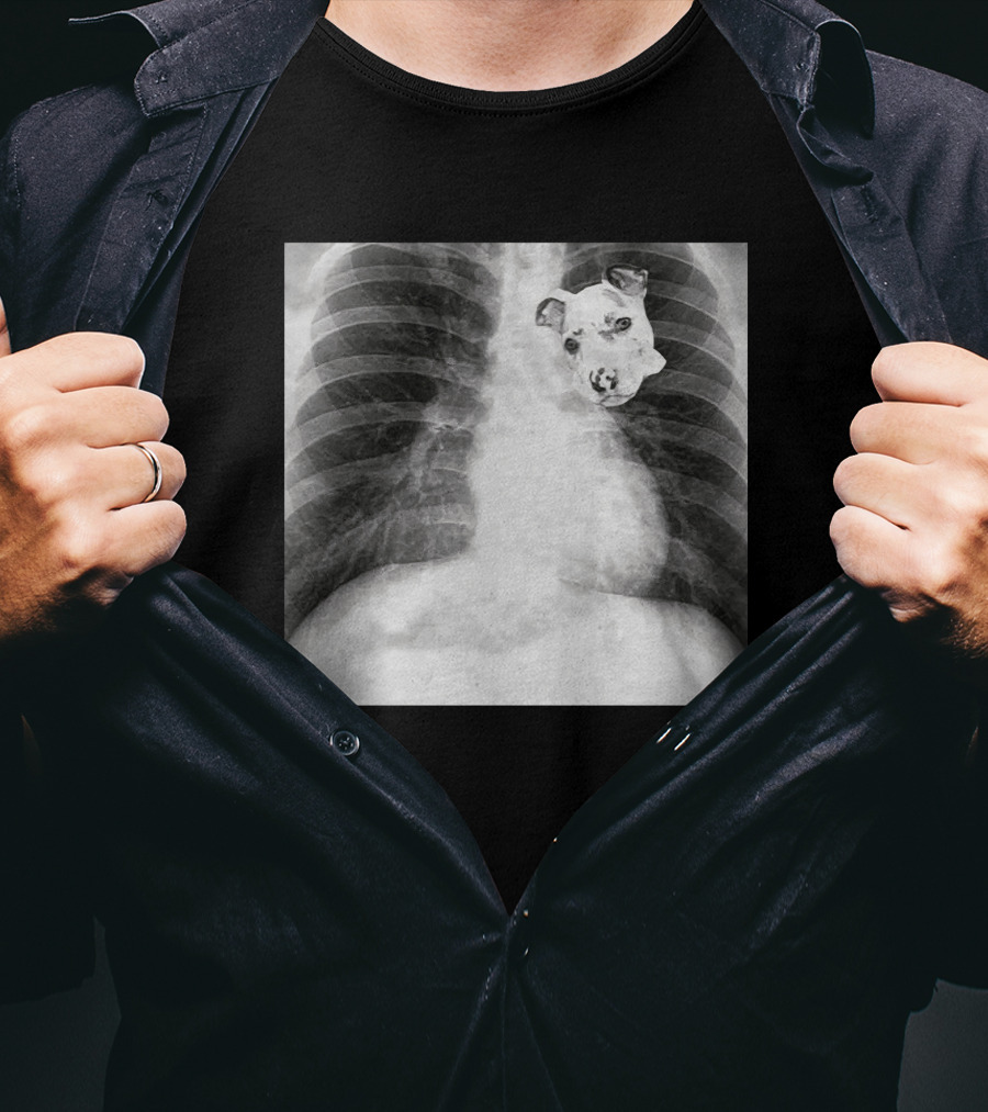 Dawg In Him X-Ray Puppy Chest Image T-Shirt